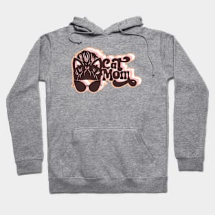 Retro Cool Cat Mom - peach version Hoodie